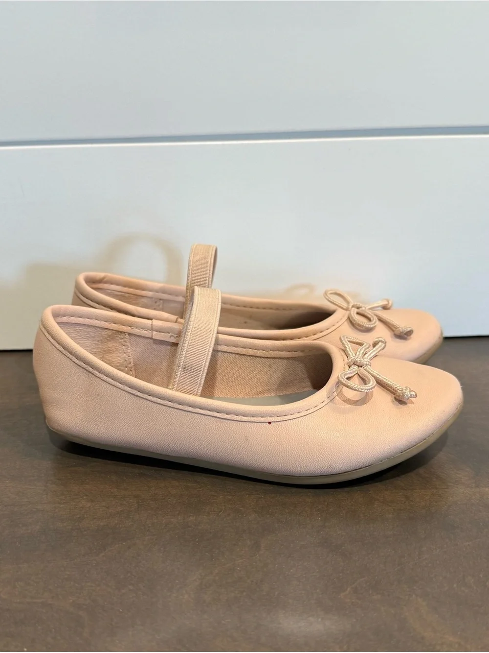 Zoe & Zac Girls Blush Pink Mary Jane Ballet Flats with Bow Size 8.5